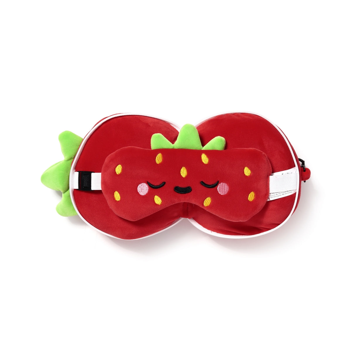 Foodiemals Relaxeazzz Elidi The Strawberry Travel Pillow and Eye Mask