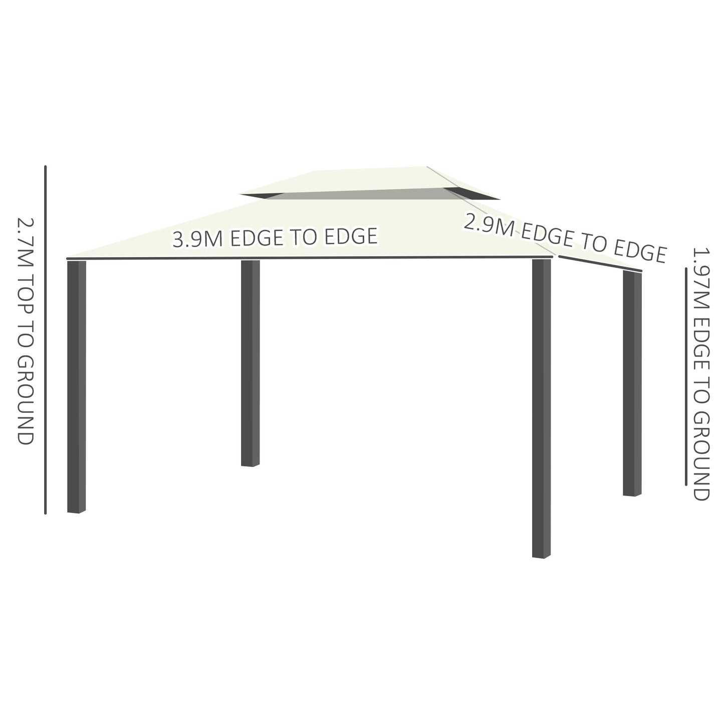 Outsunny 3 X 4 M Aluminium Garden Gazebo