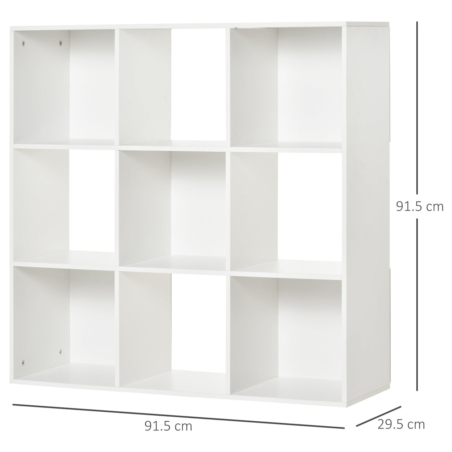 Nine-Cube Compact Shelving Unit - White