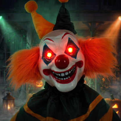 Animated Scary Clown Halloween Decoration - 190cm