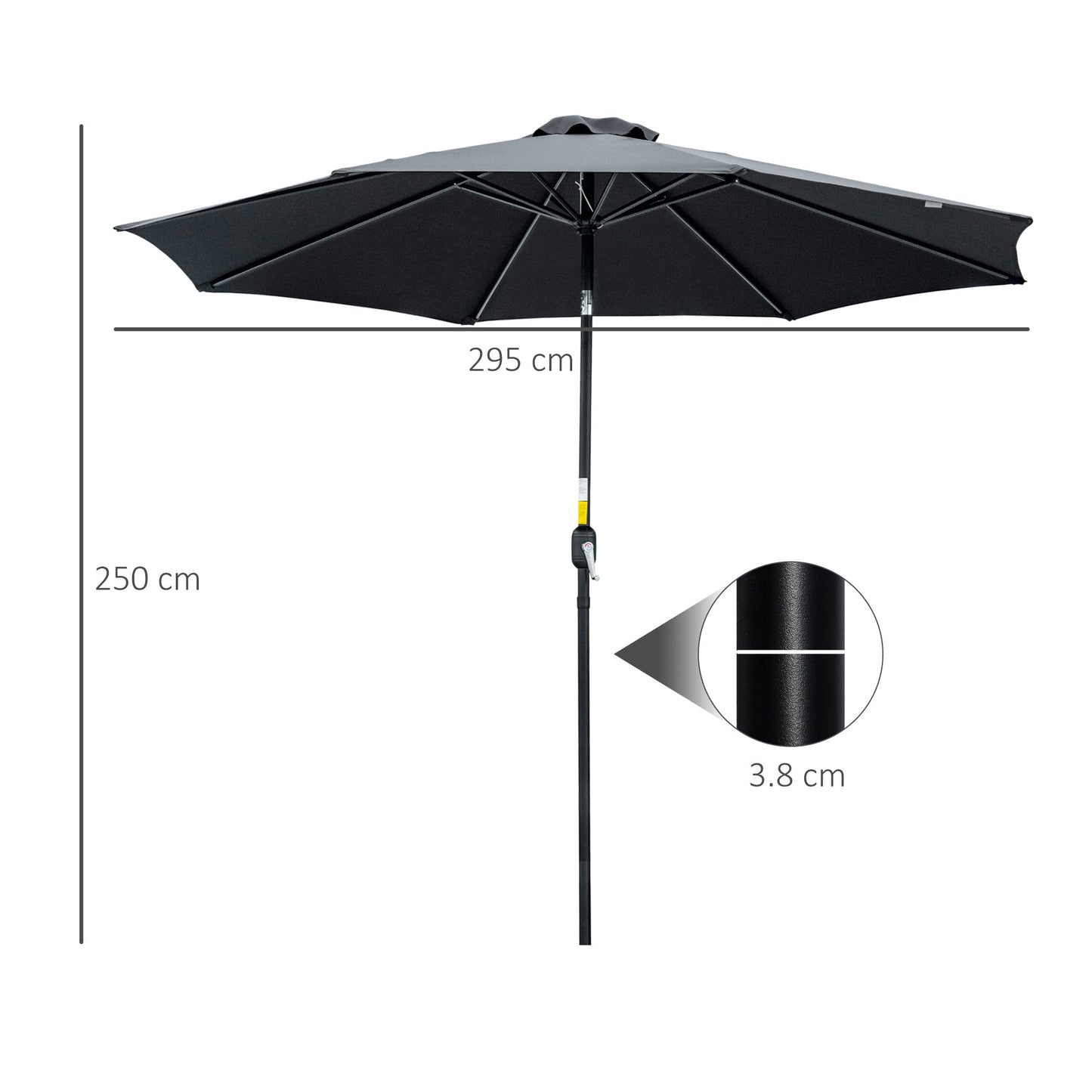 3M Tilting Parasol Garden Umbrellas