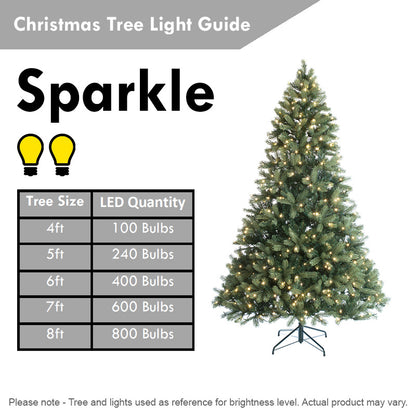 5FT Pre-Lit Christmas Tree Artificial Spruce Xmas Tree Warm White LED Holiday Décor with Metal Stand Green