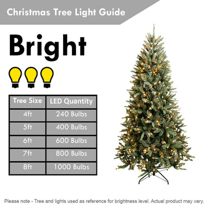 6ft Fibre Optic Christmas Tree Artificial - Dark Green Fibre Optic Warm White