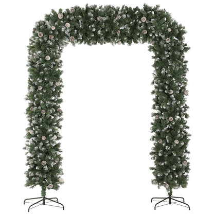 8ft Pinecone Christmas Tree Arch Artificial - White Frosted Green  1800 Tips