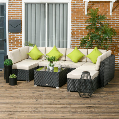 8-Pieces PE Rattan Corner Sofa Set Primary Image