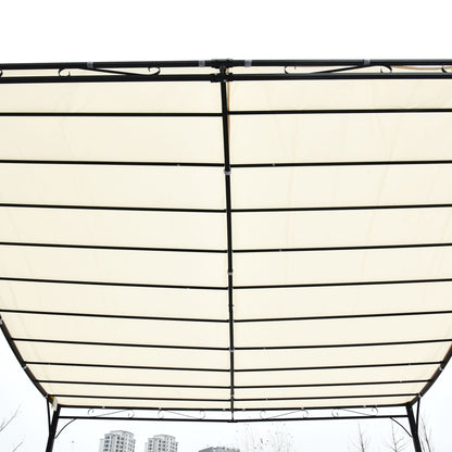 Outsunny 3X3 M Wall Mounted Garden Porch-Black/Cream White