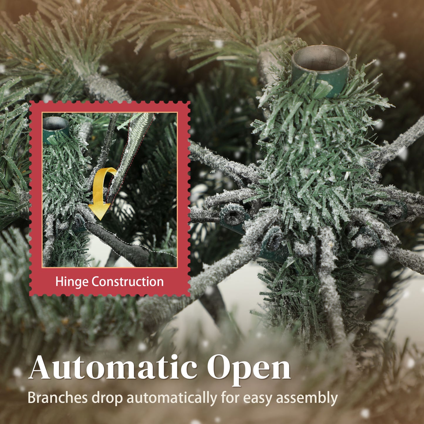 7ft Christmas Tree Artificial - White Frosted Green  1867 Tips