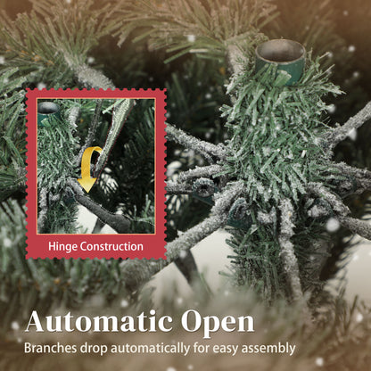 7ft Christmas Tree Artificial - White Frosted Green  1867 Tips