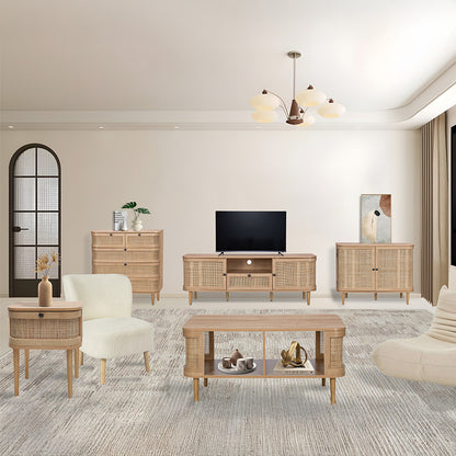 Stockholm Chest of Drawers Beige 5 Drawers