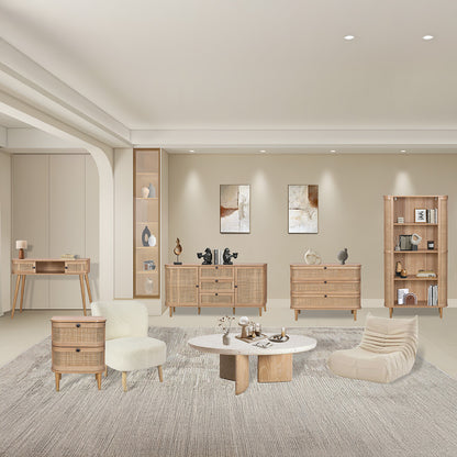 Stockholm TV Unit Beige 1 Shelf 1 Drawer 2 Doors