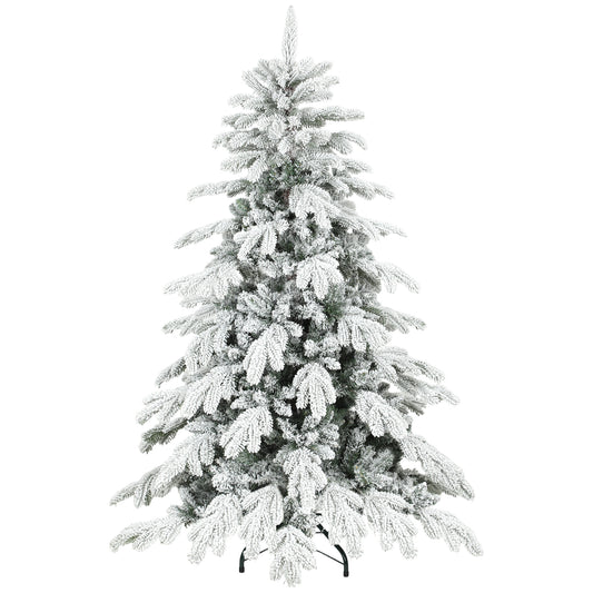 5ft Christmas Tree Artificial - White Frosted Green  1020 Tips