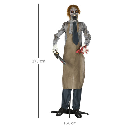 Animated Chainsaw Killer Halloween Decoration - 170cm