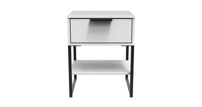 Diego G Side Table White 1 Shelf 1 Drawer 58cm