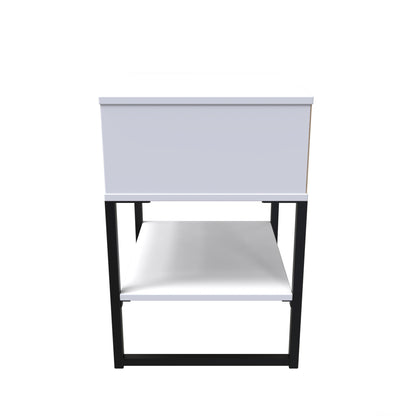 Diego G Side Table White 1 Shelf 1 Drawer 58cm