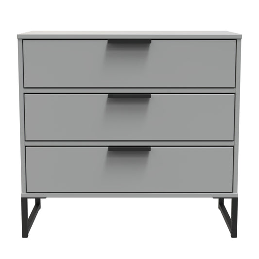 Diego G Chest of Drawers Grey 3 Drawers 76cm