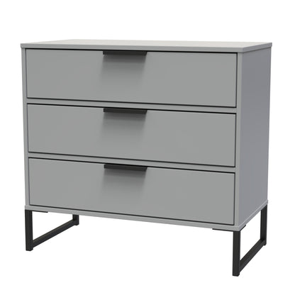 Diego G Chest of Drawers Grey 3 Drawers 76cm