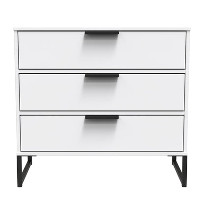 Diego G Chest of Drawers White 3 Drawers 76cm