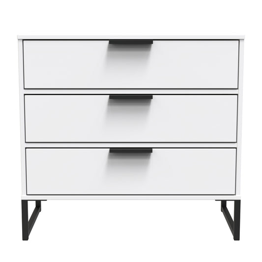 Diego G Chest of Drawers White 3 Drawers 76cm
