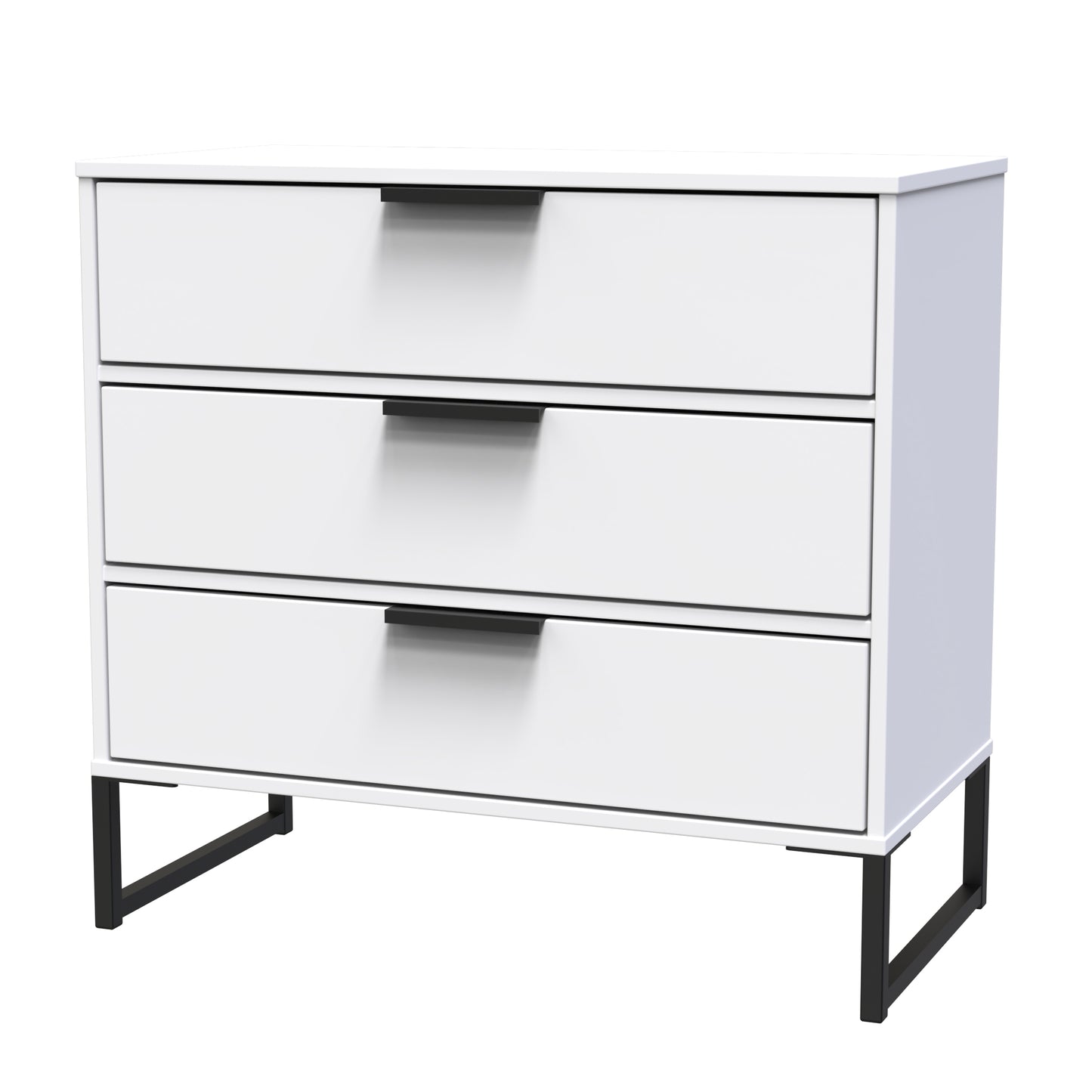Diego G Chest of Drawers White 3 Drawers 76cm