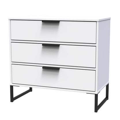 Diego G Chest of Drawers White 3 Drawers 76cm