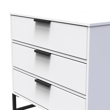 Diego G Chest of Drawers White 3 Drawers 76cm