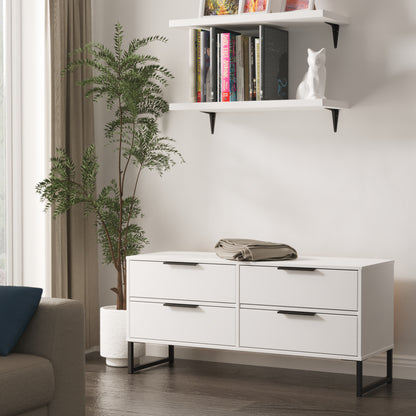 Diego G Large Chest of Drawers White 4 Drawers 115cm