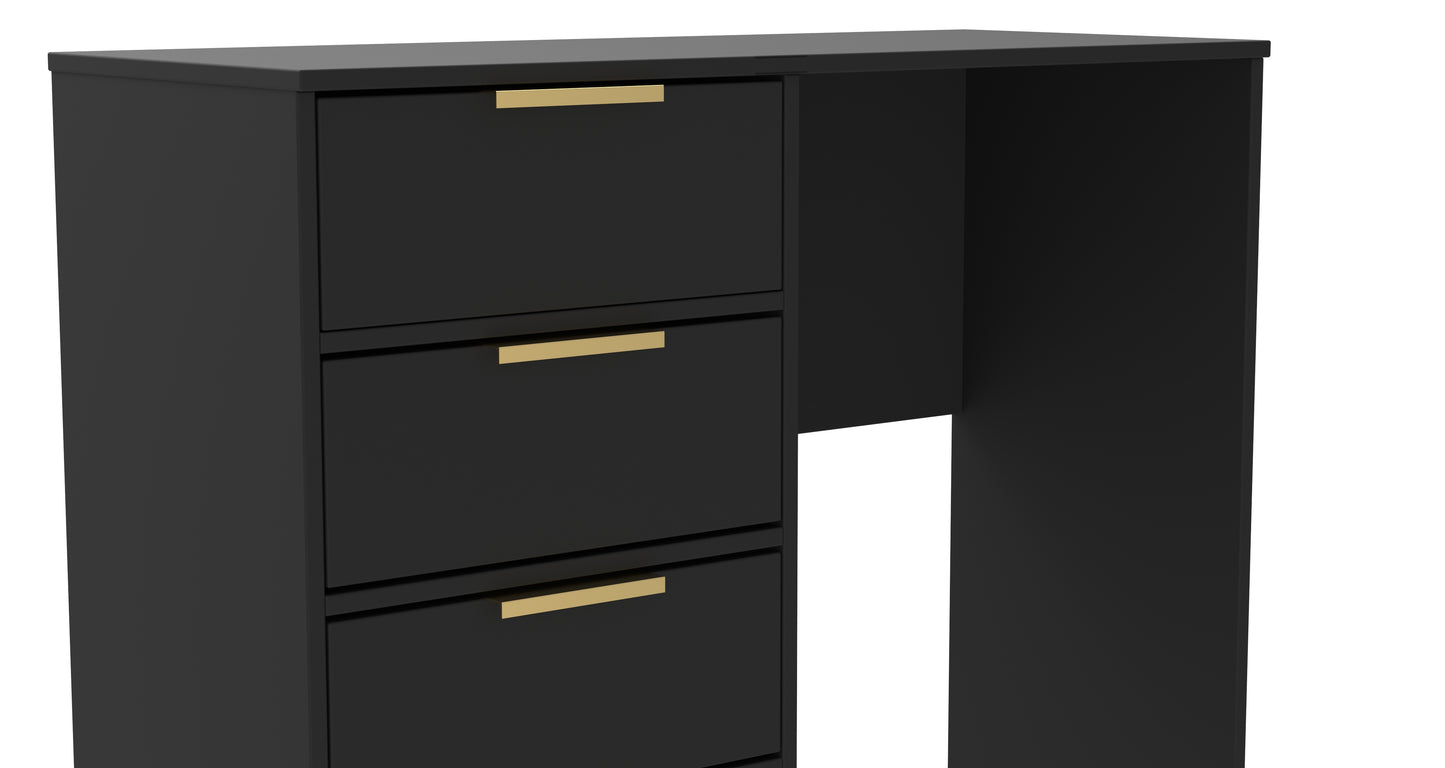 Diego J Desk Black 4 Drawers 97cm