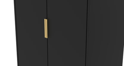 Diego J Tall Wardrobe Black 2 Doors 2 Drawers 197cm