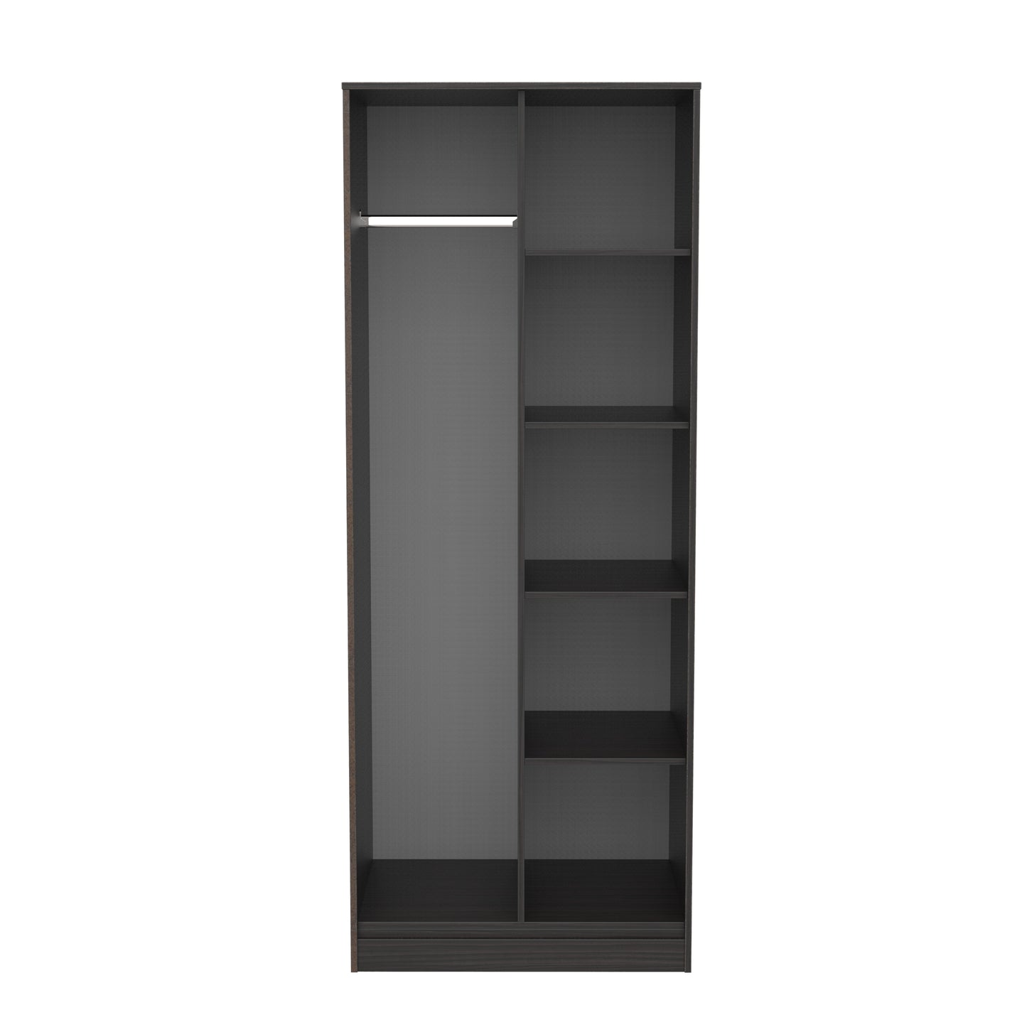 Diego J Tall Wardrobe Black 5 Shelves 197cm