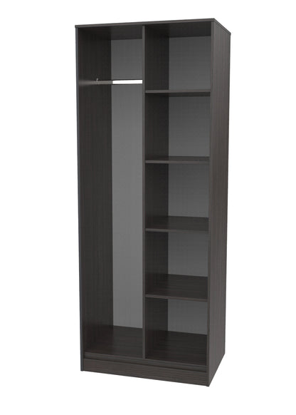 Diego J Tall Wardrobe Black 5 Shelves 197cm
