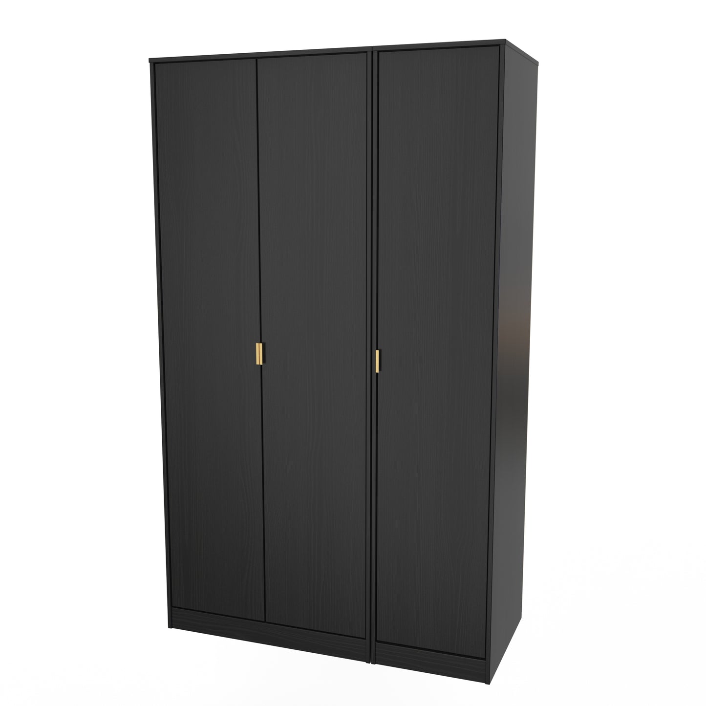 Diego J Tall Wardrobe Black 3 Doors 1 Shelf 198cm