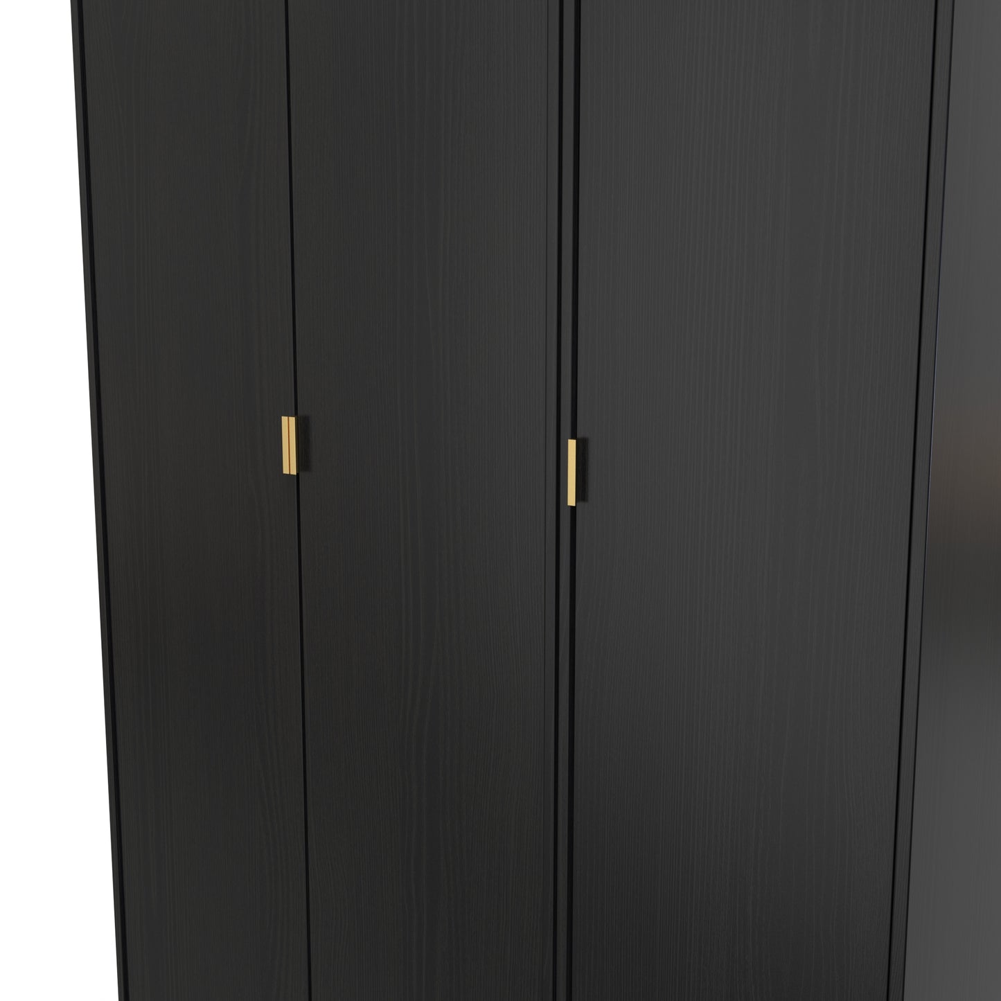 Diego J Tall Wardrobe Black 3 Doors 1 Shelf 198cm
