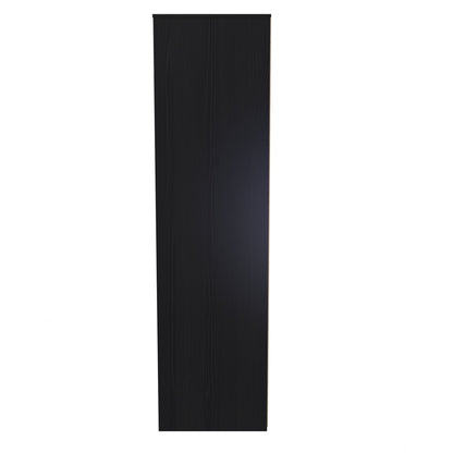 Diego J Tall Wardrobe Black 3 Doors 1 Shelf 198cm