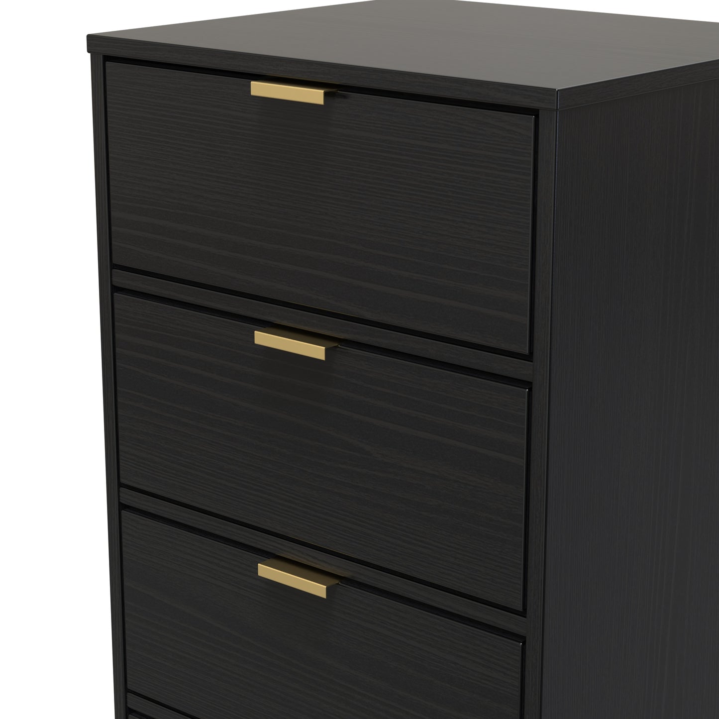 Diego J Tall Tallboy Black 5 Drawers 101cm