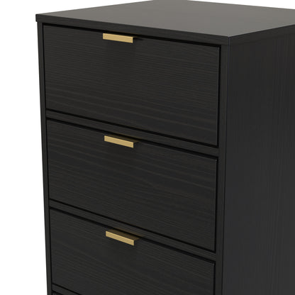 Diego J Tall Tallboy Black 5 Drawers 101cm