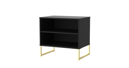 Diego J Side Table Black 2 Shelves 54cm