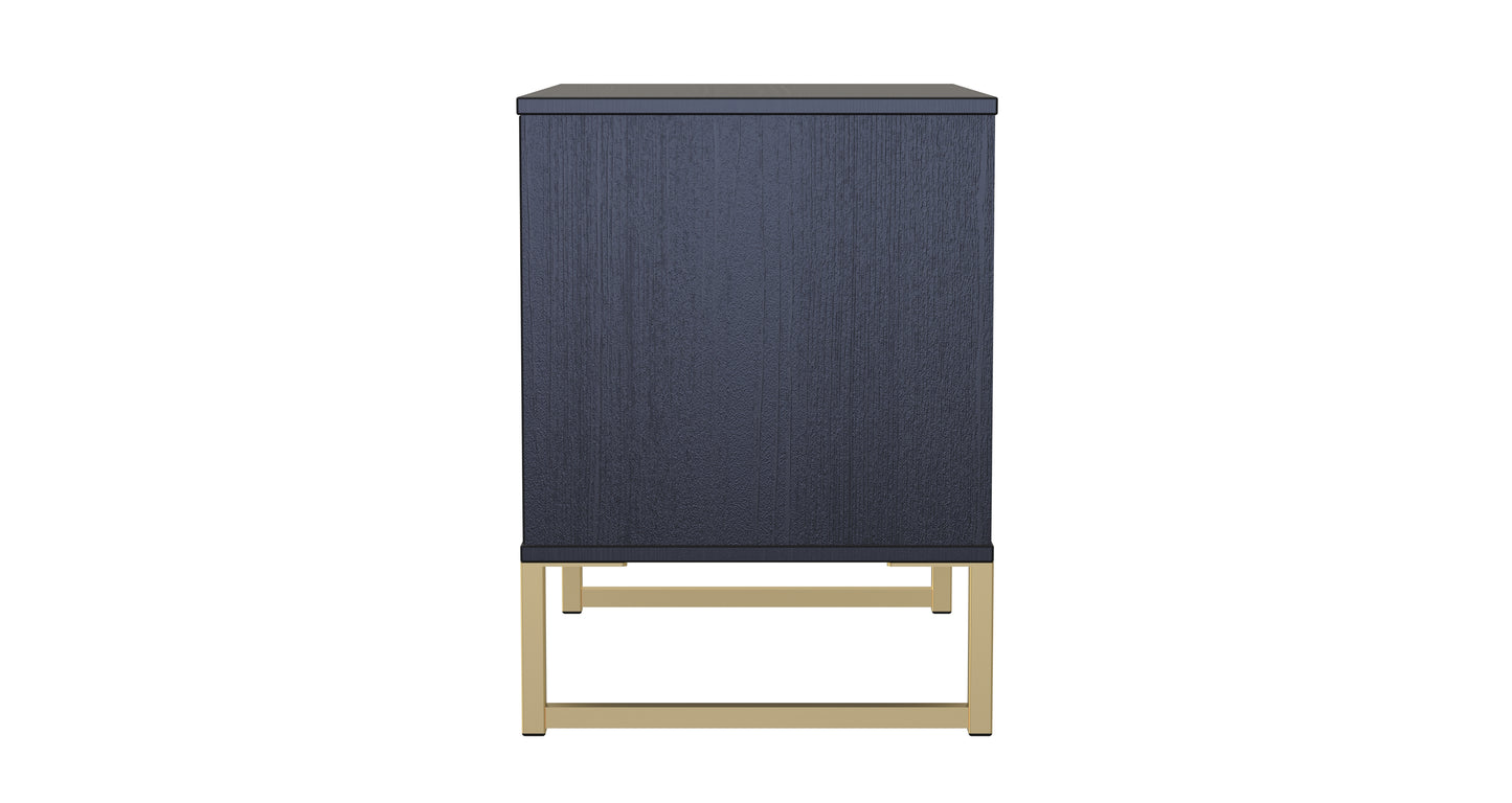 Diego J Bedside Table Black 2 Drawers 58cm