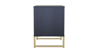 Diego J Bedside Table Black 2 Drawers 58cm