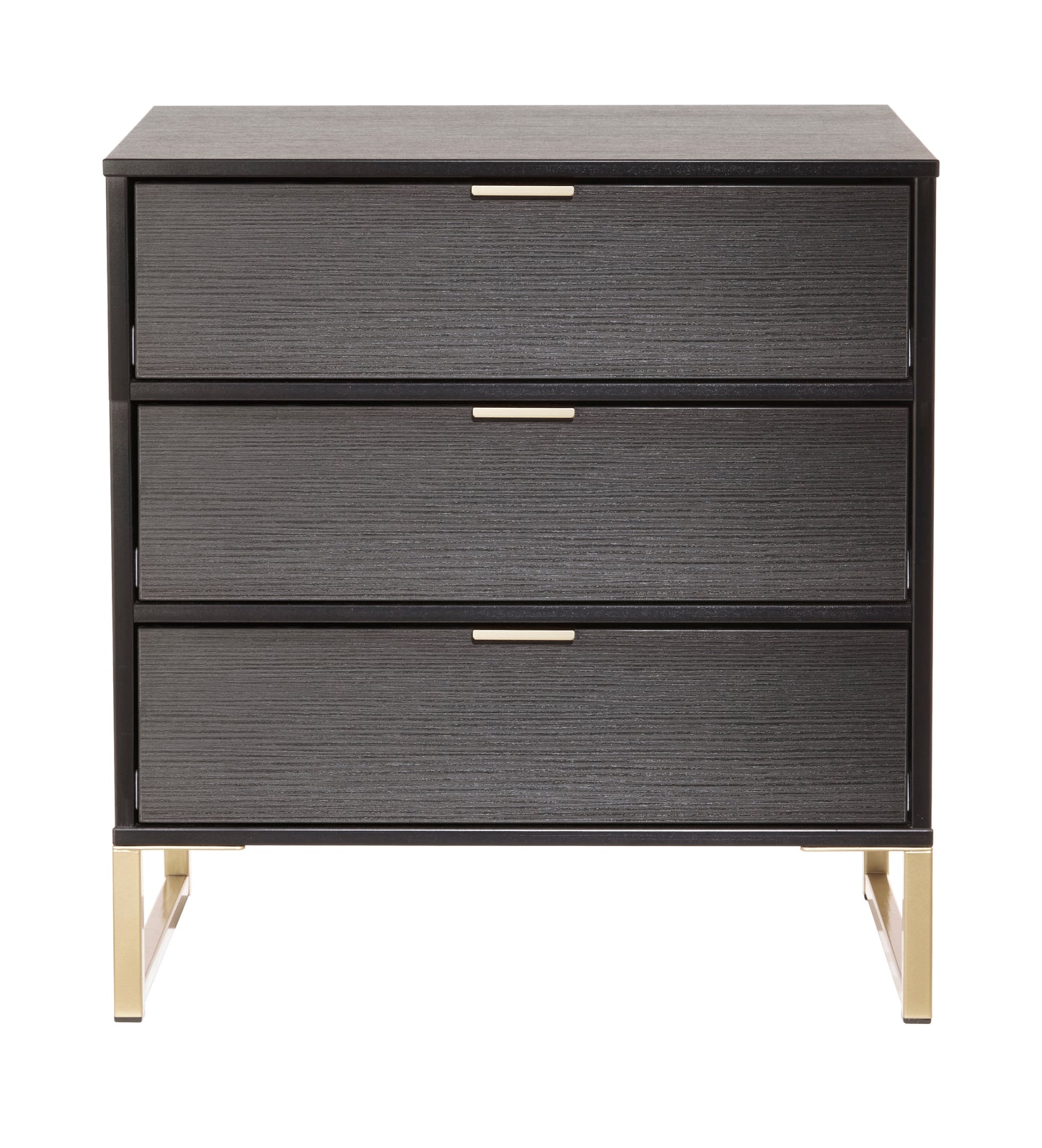 Diego J Chest of Drawers Black 3 Drawers 76cm