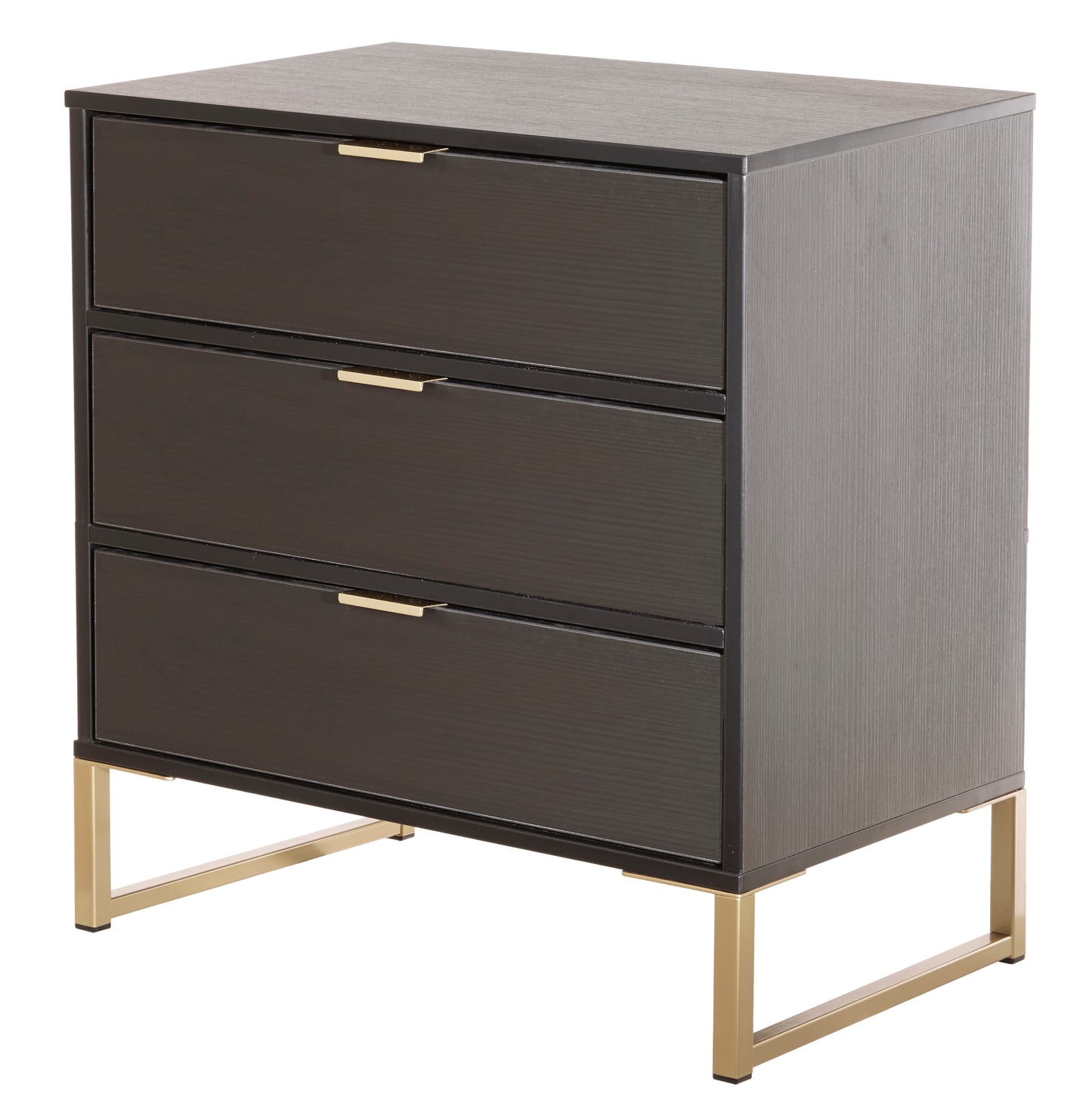 Diego J Chest of Drawers Black 3 Drawers 76cm