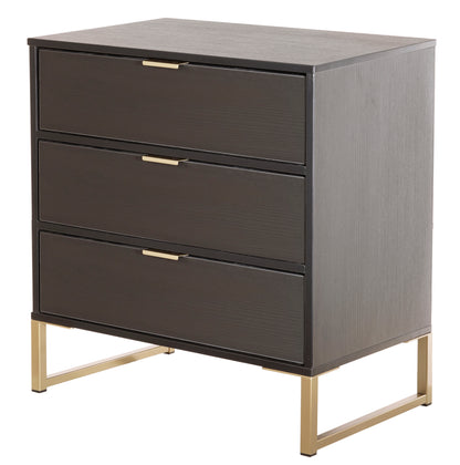 Diego J Chest of Drawers Black 3 Drawers 76cm