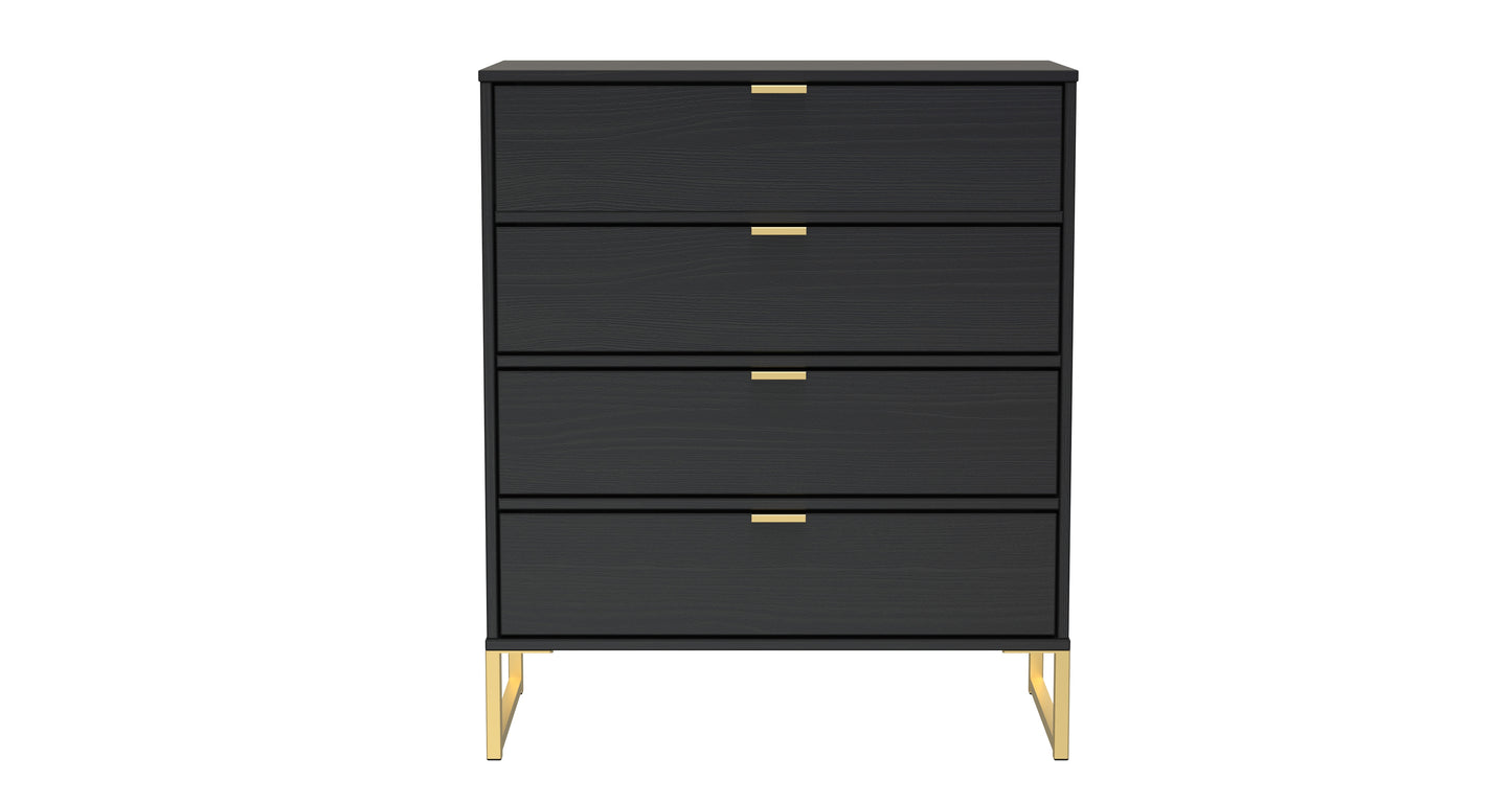 Diego J Chest of Drawers Black 4 Drawers 91cm