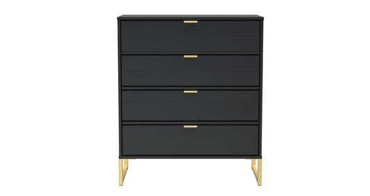 Diego J Chest of Drawers Black 4 Drawers 91cm