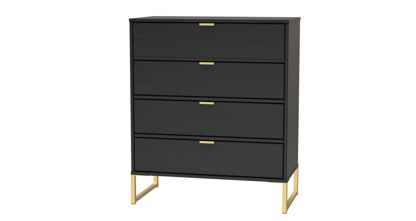 Diego J Chest of Drawers Black 4 Drawers 91cm