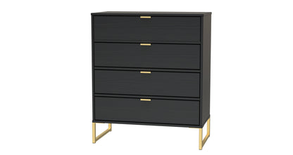 Diego J Chest of Drawers Black 4 Drawers 91cm