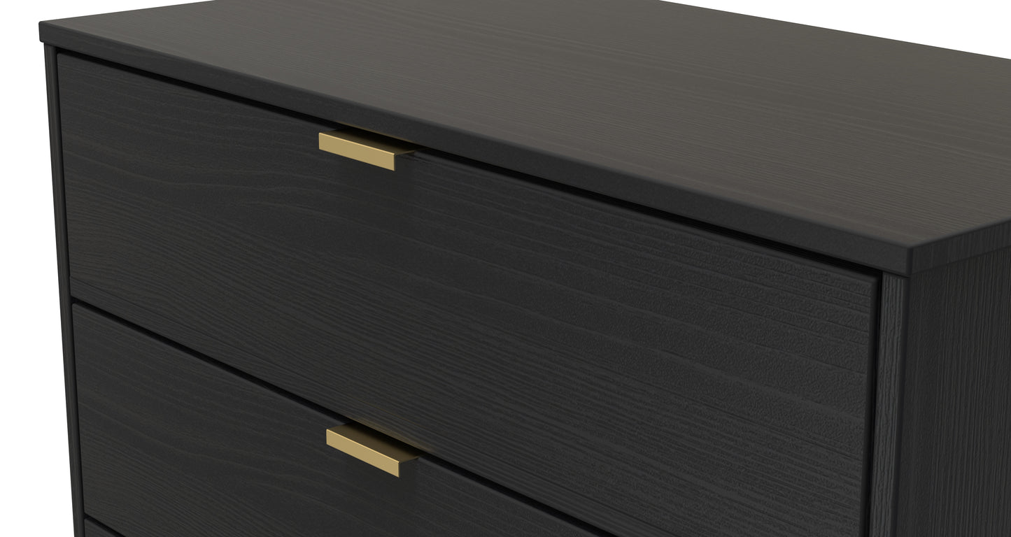 Diego J Chest of Drawers Black 4 Drawers 91cm