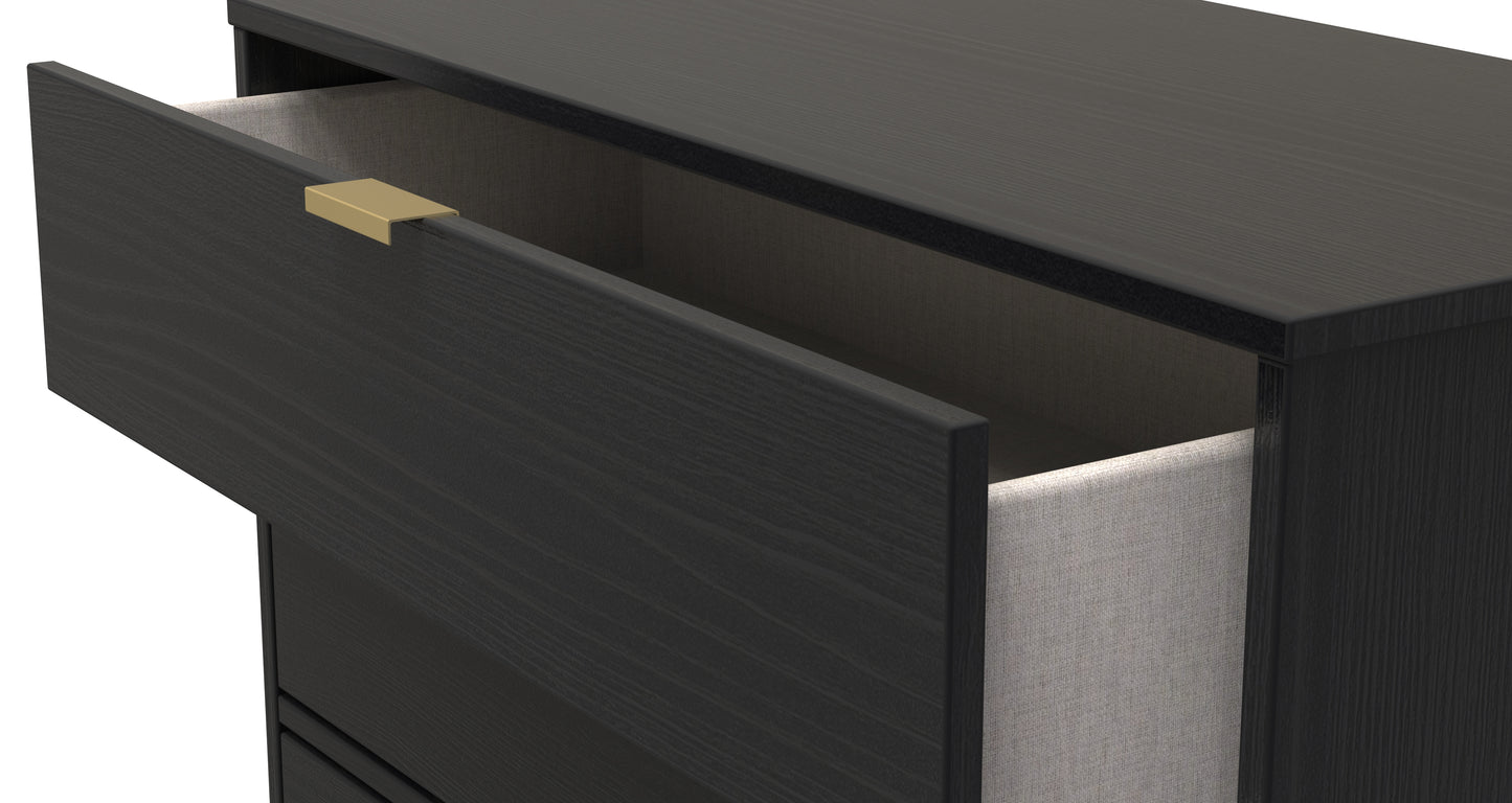 Diego J Chest of Drawers Black 4 Drawers 91cm