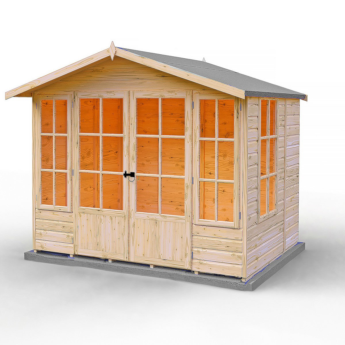 Shire Delmora 6' 11" x 8' 6" Apex Summerhouse - Premium Dip Treated Shiplap