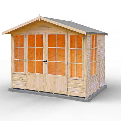 Shire Delmora 6' 11" x 8' 6" Apex Summerhouse - Premium Dip Treated Shiplap