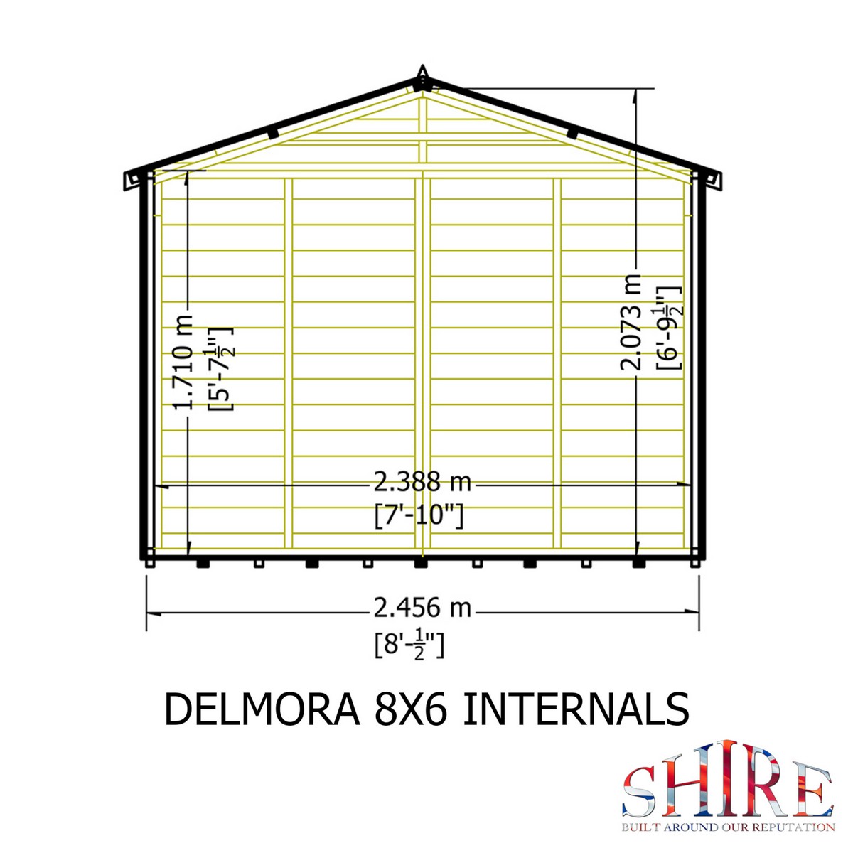 Shire Delmora 6' 11" x 8' 6" Apex Summerhouse - Premium Dip Treated Shiplap